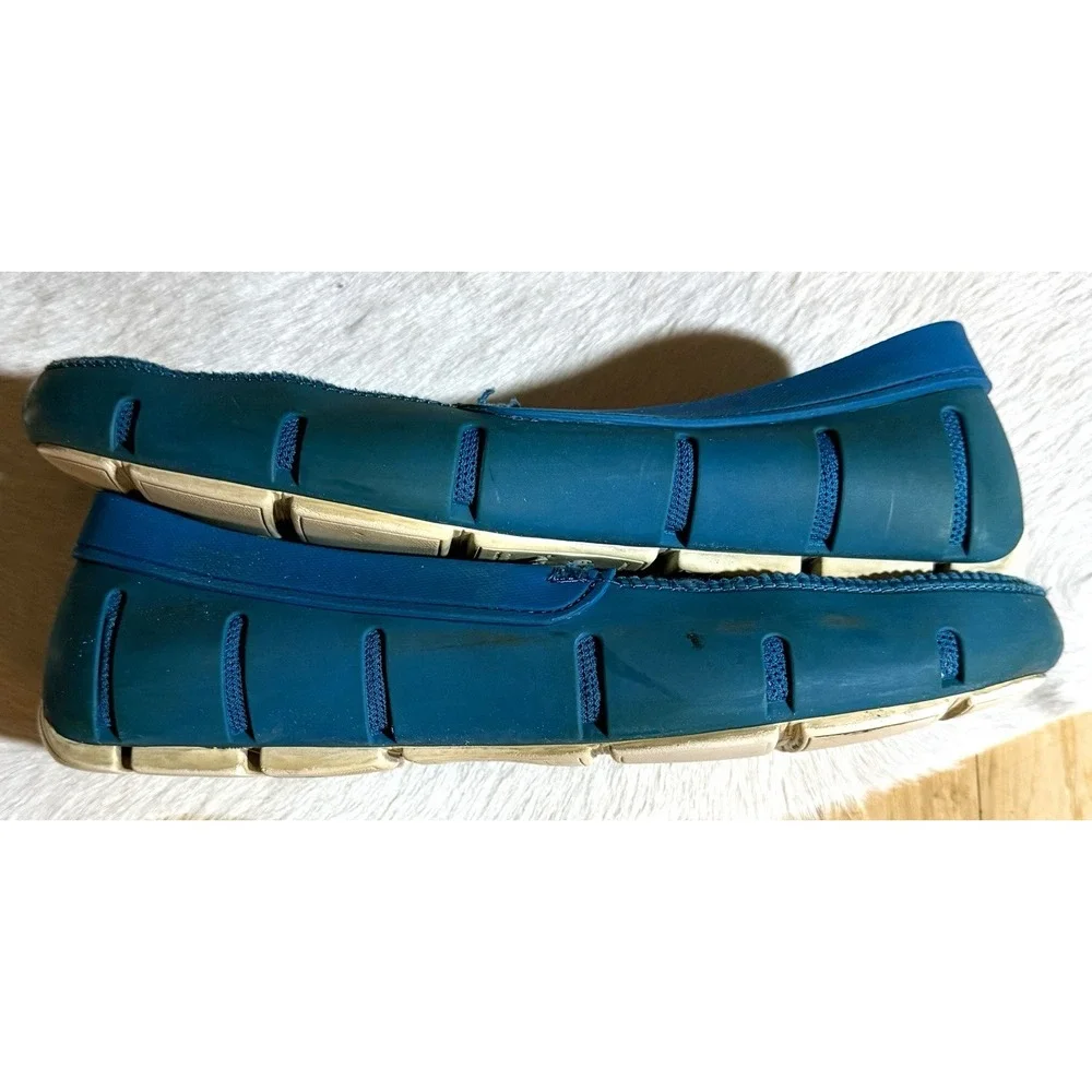 Swims Striped Venetian Loafers Boat Shoe Water Moccasin Men's SlipOn Size 9 Blue
